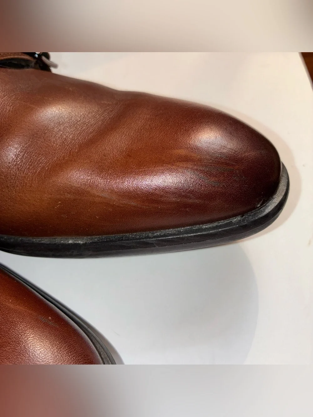 Nordstrom Men's Tan Leather Single Monk Strap Slip-On Loafers